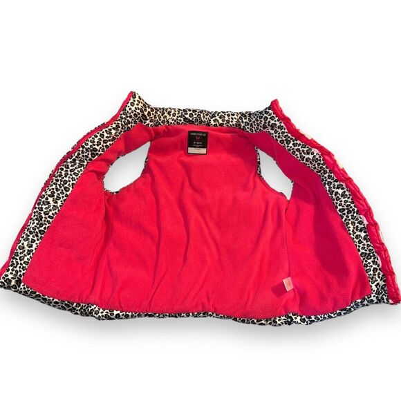 One Step Up Girls Puffer Vest Jacket Leopard Print Fleece Lined Sleeveles Medium - Picture 5 of 9